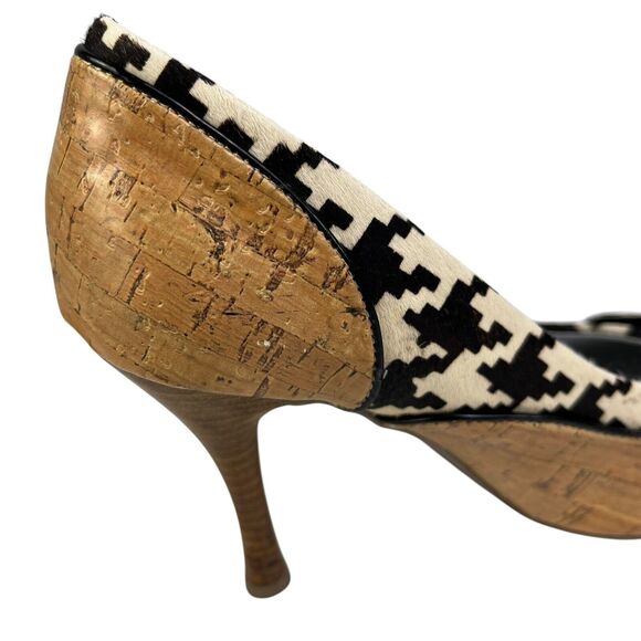 Naughty Monkey High Heel Shoes Womens Size 6.5 Cork Animal Fur - Picture 8 of 11